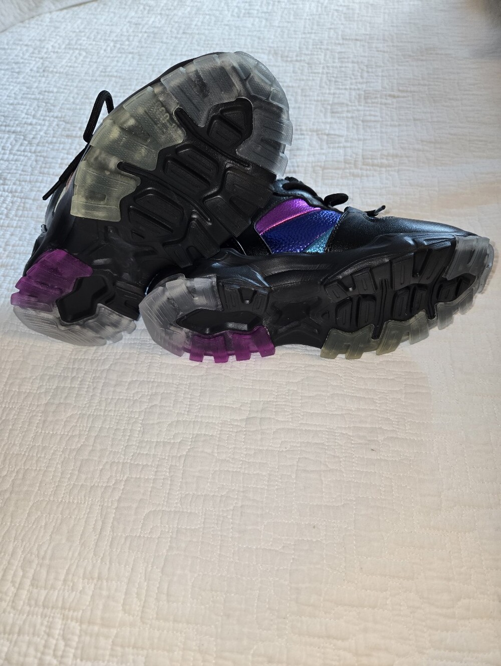 Kurt Geuger London Mini Lettie Eagle Kids Rainbow Accent Black Sneakers - Picture 6 of 9